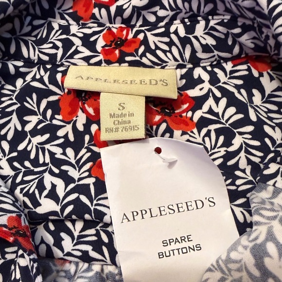 Appleseeds Womens Size S Floral Print Button Front Collared Long Sleeve Tunic - Picture 3 of 6